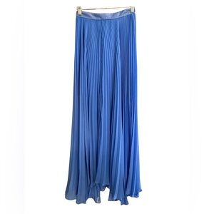 Alice + Olivia Elegant Blue Pleated Maxi Skirt